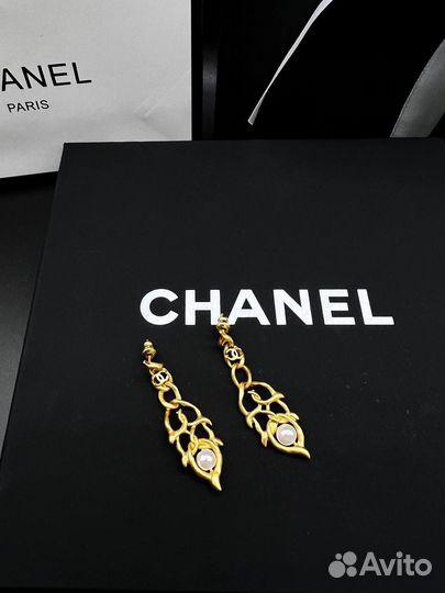 Серьги chanel матовые