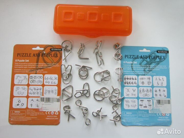 Набор головоломок металл, 16 шт