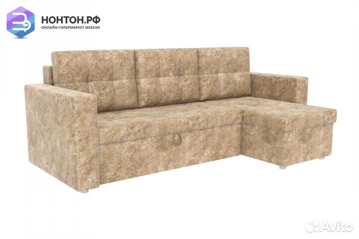 Диван угловой еврокнижка Смарт бежевый