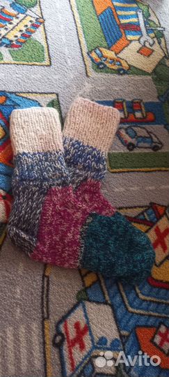 Носки шерстяные вязаные