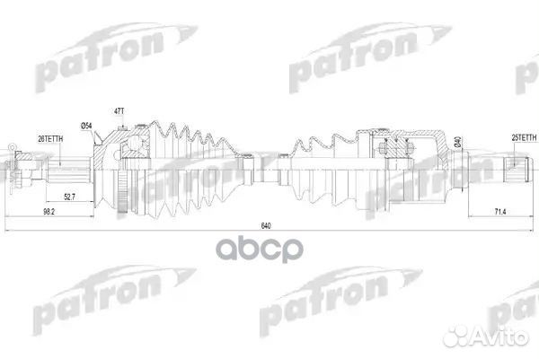 Полуось лев chrysler Voyager 95-01 PDS2819 patron