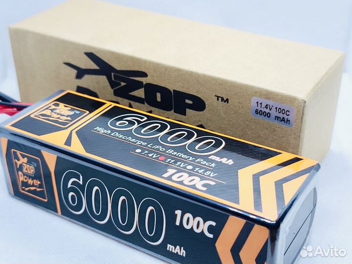 Аккумулятор Lipo li-po 2s 7,6v 6000mah 100C Новые