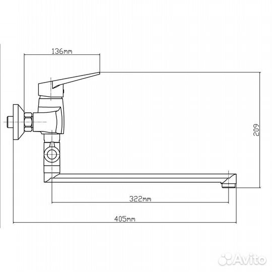 Смеситель для ванны с душем Latuno L10106