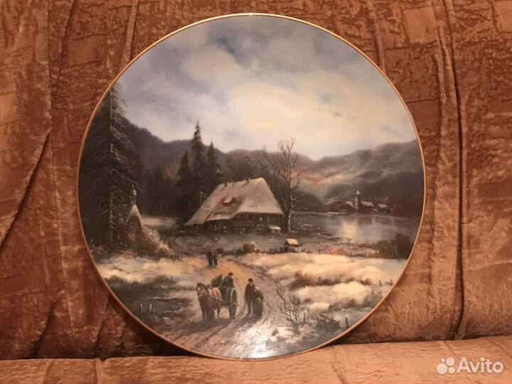Тарелки настенные Рождественские пейзажи