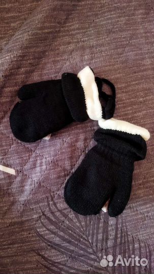 Варежки зимние детские новые на 1-2 года