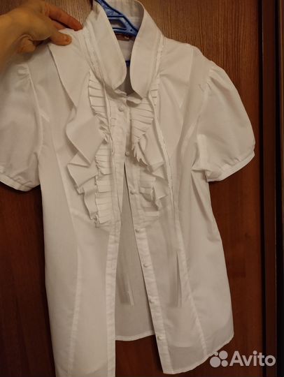 Блуза белая школьная для девочки 164