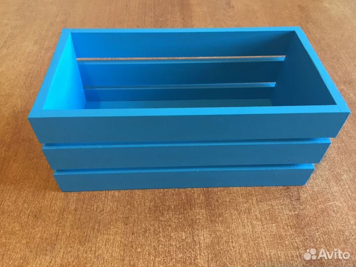 Деревянный ящик для хранения подарочный Синий