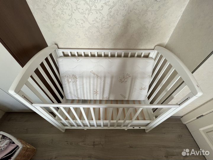 Кроватка гандылян дени маятник+колеса+ящик