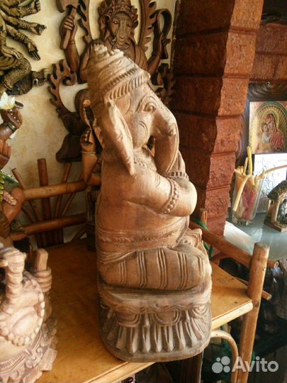 Ганеша деревянный 50х годов прошлого века