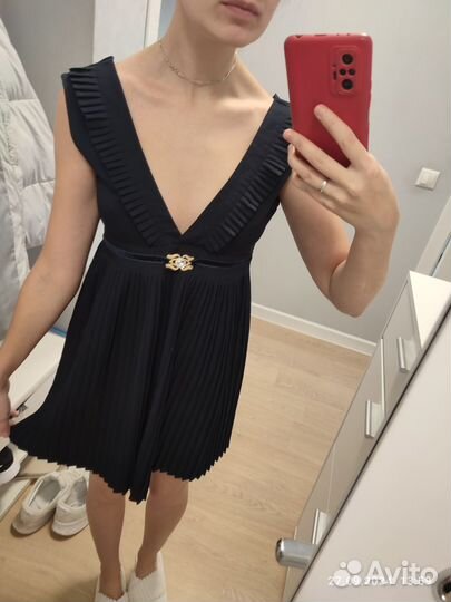 Школьный сарафан xxs-xs темно синий