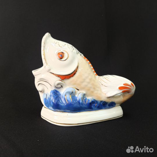 Статуэтка Рыба Салфетница Фарфор Коростень СССР
