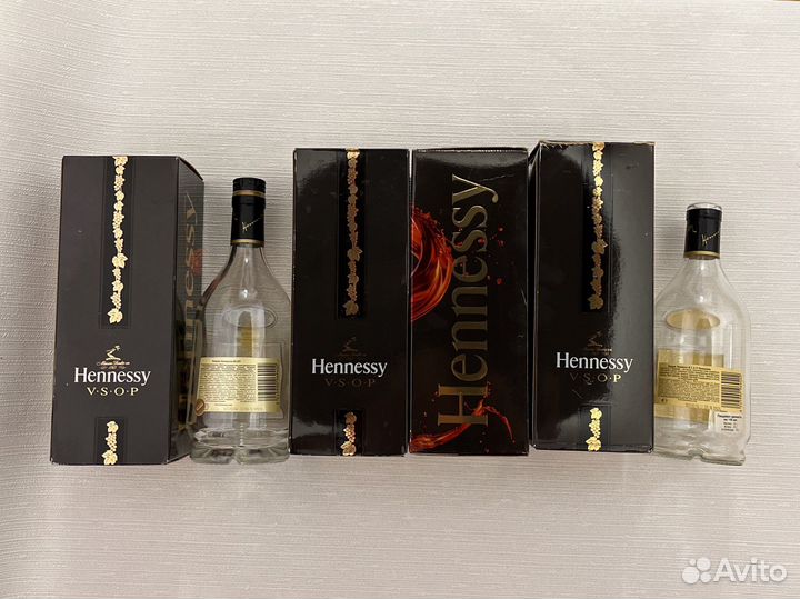 Коробки и бутылки пустые Hennessy vsop 0,7l