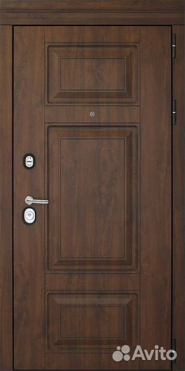 Дверь входная порта Темный Орех / Беленый Дуб