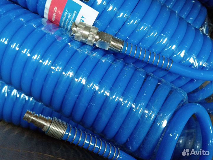 Шланг спиральный с быстросъемами 10 м 10 мм