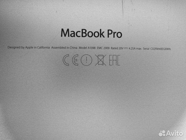Macbook Pro Retina 15 mid 2015