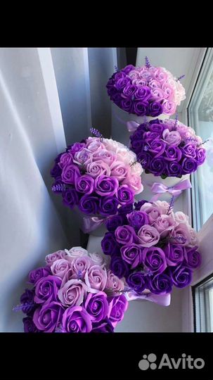 Букеты из мыльных роз