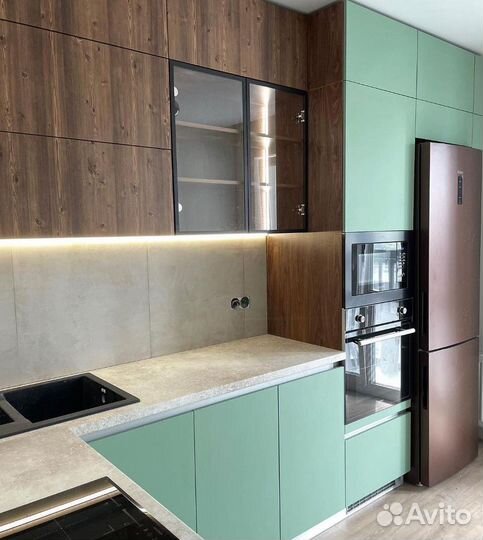 Кухонный гарнитур угловой. Кухня прямая