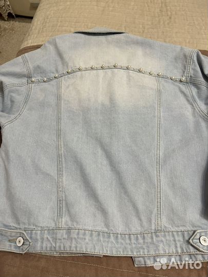 Джинсовая куртка женская голубая 48 размер