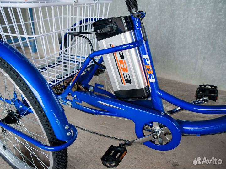 Электровелосипед трехколесный рвз Чемпион 6 ск 24