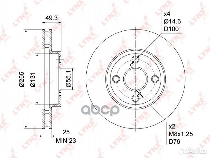 Диск тормозной перед BN1161 lynxauto