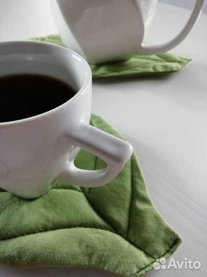 Коврики-листики/ подставки под кружки и чайник