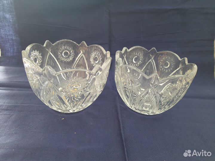 Ваза хрустальная новая, бокалы хруст.времен СССР