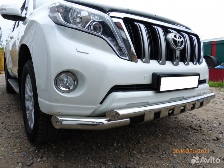 Кенгурятник с клыками полированн нерж Тойота Прадо