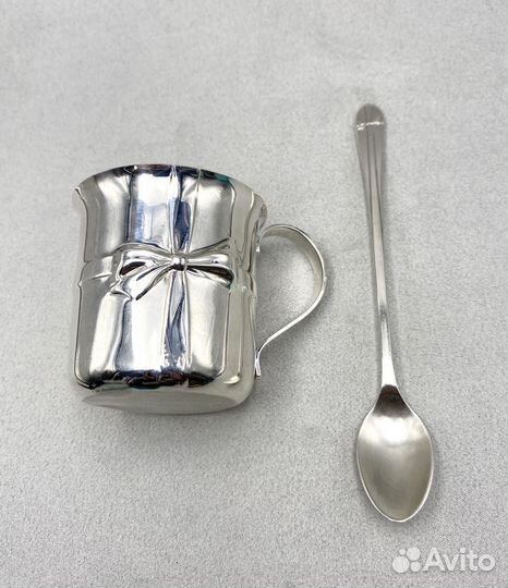 Серебряная чашка с ложкой Tiffany 925