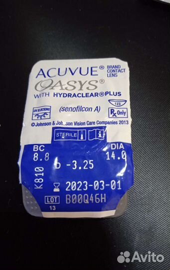 Продам линзы acuvue акувью oasys двухнедельные и р