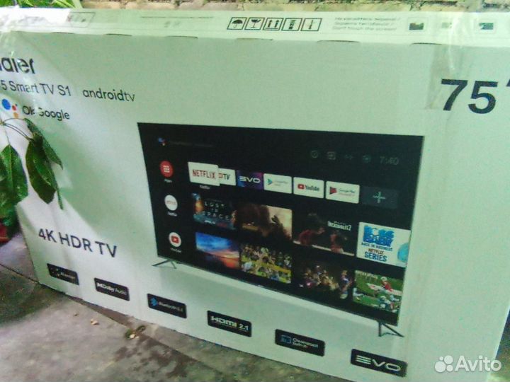 Телевизор SMART tv на запчасти 75 диогональ