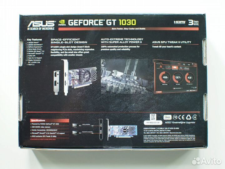 Видеокарта Asus GeForce GT 1030 2G, GT1030-2G-BRK