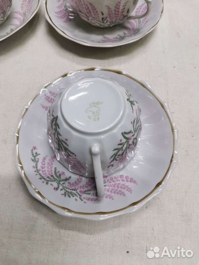 Чайные пары Костяной фарфор Вербилки СССР (Ч)