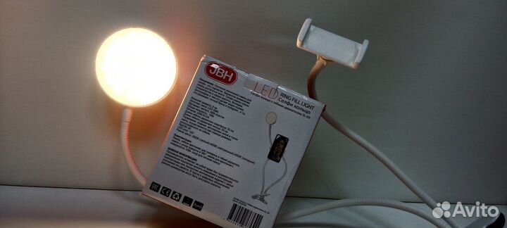 Кольцевая лампа JBH с прищепкой 2в1 Гибкий штатив