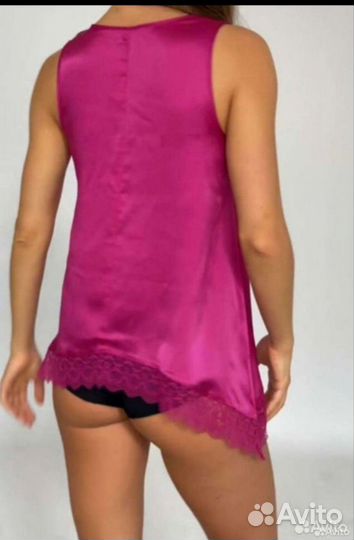 Шёлковый топ intimissimi 42 топ с кружевом шёлк