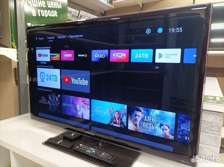 Метровый тонкий SMART TV Samsung, 102 cm, Wi-Fi