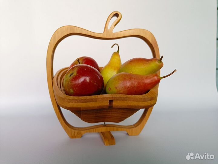 Ваза для фруктов раскладная деревянная Фруктовница