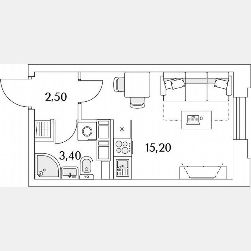 Квартира-студия, 23,5 м², 11/13 эт.