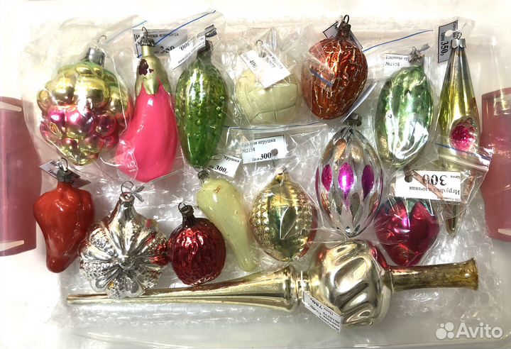 Елочные игрушки советские. Стекло