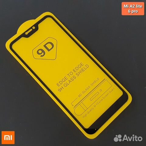 Защитное стекло на Xiaomi Mi A2 lite /6 pro чёрное