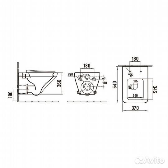 Унитаз с инсталляцией WeltWasser bamberg 460+hofbach 041 GL-WT+bamberg CR белый/кнопка хром, безобод