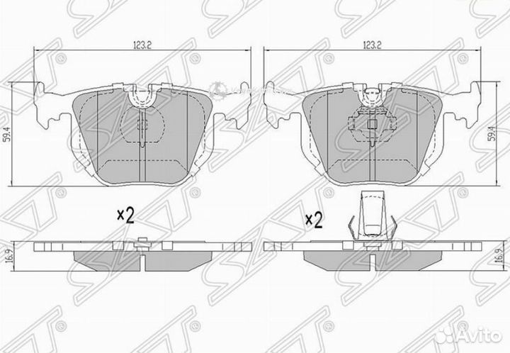 Колодки задние BMW X3 E83 X5 E53 3 E46 ST34216761248