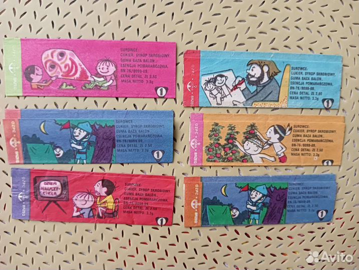 Этикетки и вкладыши от жвачек