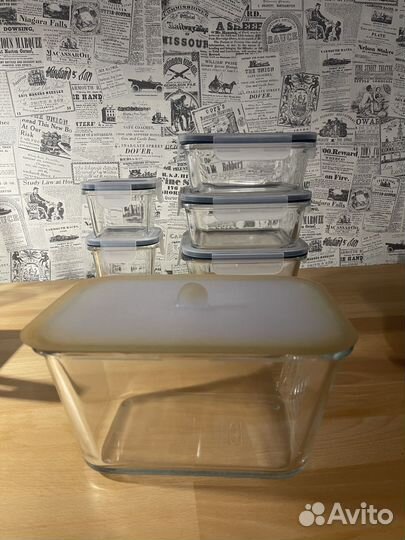 Стеклянный контейнер с крышкой IKEA