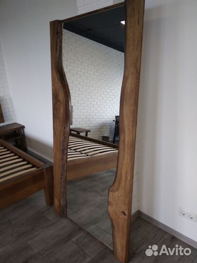 Зеркало из слэбов дерева 100х200см