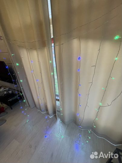 Гирлянда новогодняя штора 1,5 х 1,5 м, 220В