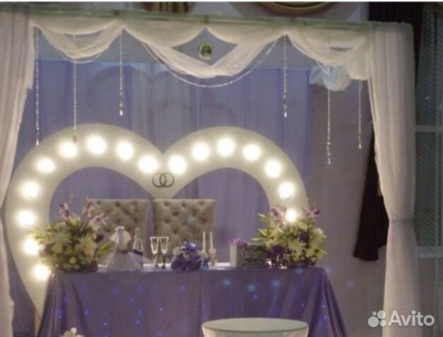 Арка сердце с фонариками