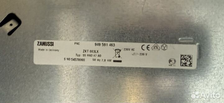 Варочная панель электрическая zanussi zkt663lx