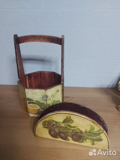 Лукошко и салфетница декупаж