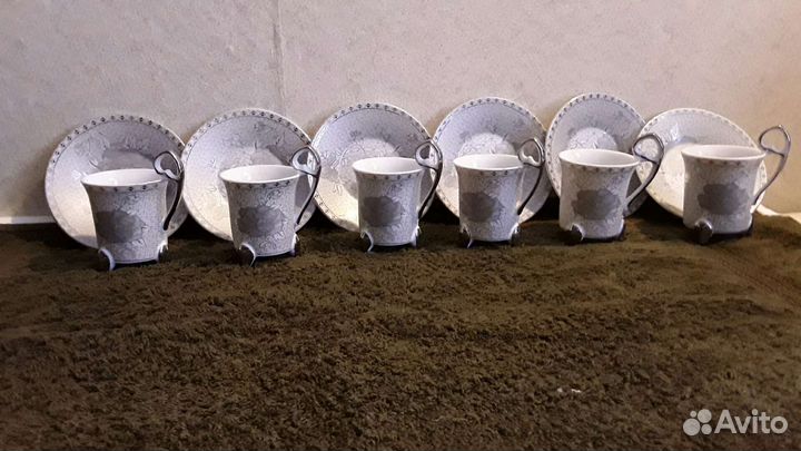 Сервиз кофейный,6 чашечек с блюдечками