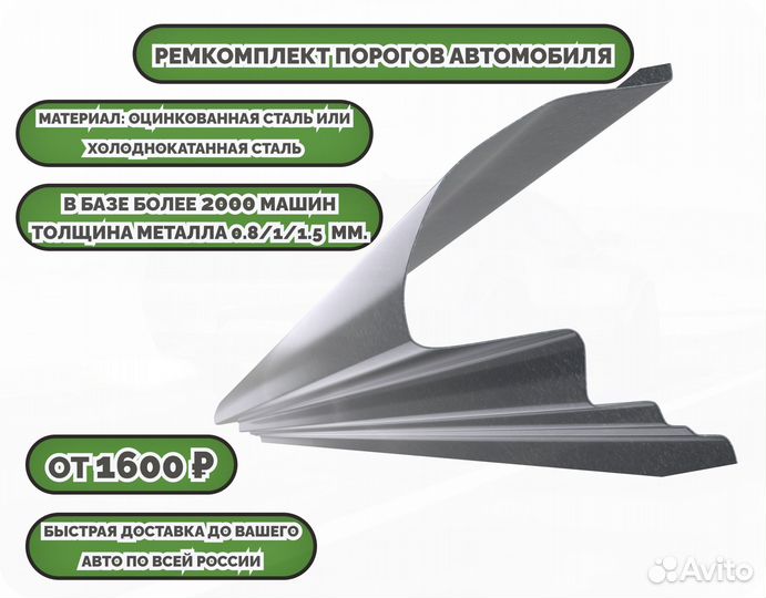 Ремонтные пороги (ремкомплект) на автомобиль